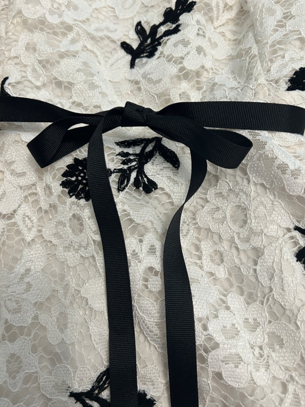 Elegant White and Black Lace Dress - Picture 5 of 5